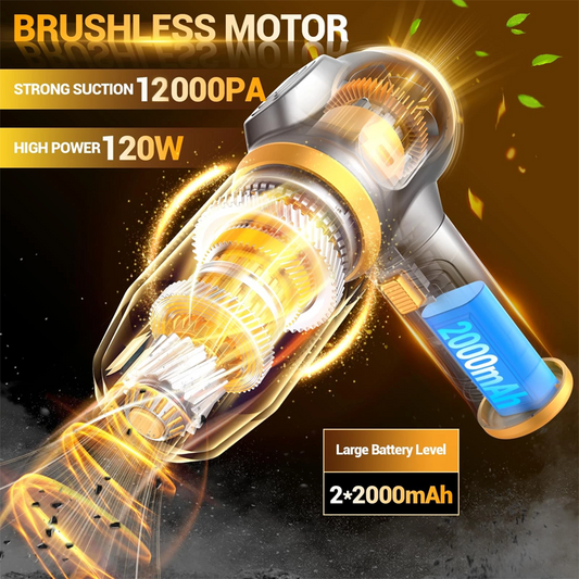 🎉 2026 Sale — Over 25,000 Sold! 🚗 Cordless 4-in-1 Car Vacuum – 12000Pa Suction 💨
