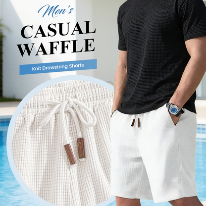 🩳 LIMITED-TIME 50% OFF! ✨ Men's Waffle Knit Shorts – Breathable, Drawstring, Casual Comfort 🧇