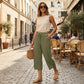 📢📢54% OFF !!!⏰Women's Ribbed Wide-Leg Capri Pants with Pockets