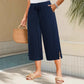 📢📢54% OFF !!!⏰Women's Ribbed Wide-Leg Capri Pants with Pockets