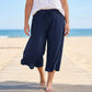 📢📢54% OFF !!!⏰Women's Ribbed Wide-Leg Capri Pants with Pockets