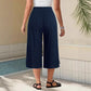 📢📢54% OFF !!!⏰Women's Ribbed Wide-Leg Capri Pants with Pockets