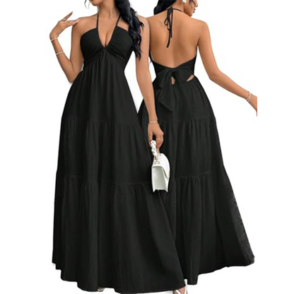 👗 60% OFF NOW! ✨ Tiered Maxi Dress with Plunging Neckline – Romantic Layers, Flowy Silhouette & Feminine Style 🌸