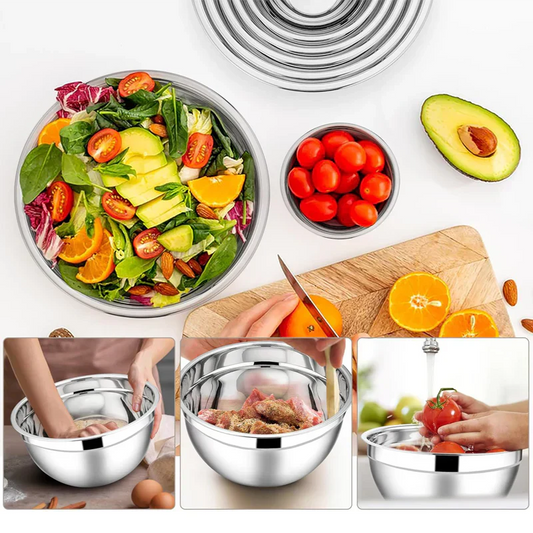 🎉 2026 Sale — Over 48,000 Sold! 🥣 6 Stainless Steel Bowls with 3 Graters – Stackable Design 🍽️