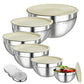 🎉 2026 Sale — Over 48,000 Sold! 🥣 6 Stainless Steel Bowls with 3 Graters – Stackable Design 🍽️