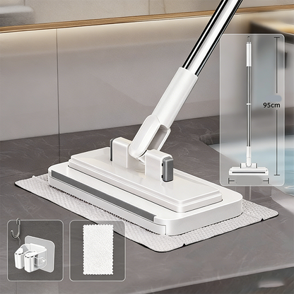🧹 LIMITED-TIME 50% OFF! ✨ Hands-Free Flat Mop – Shark-Tooth Grip, Universal Cloths, Telescopic 🪥