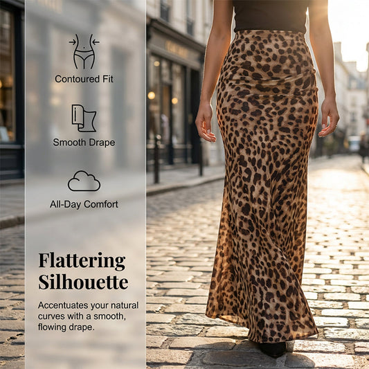 👗💥Last Day Special Sale 50% OFF💃Women High Waisted Leopard Slim Fit Long Skirt