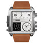 Men's Square Sport Watch| 50mm Oversized Dial, Dual Movement, Men’s Waterproof Luminous Sport Watch