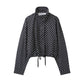 🌺Spring Hot Sale 50% OFF💐Women's Polka Dot Cropped Jacket with Stand Collar