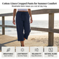 Women's Cotton-Linen Blend Cropped Pants