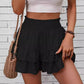 📢📢30% OFF !! ⏰Solid Color Stretch Waist Layered Short Skirt