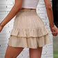 📢📢30% OFF !! ⏰Solid Color Stretch Waist Layered Short Skirt