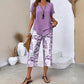 💥Last Day Special Price:£ 21.99👗Women's 2-Piece Set – Layered Asymmetrical Tunic Top & Printed Wide Leg Pants, Breathable Polyester✨