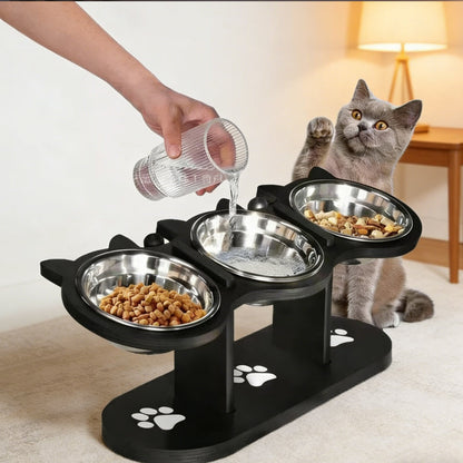 💐50% OFF ! Anti-Slip Elevated 3-Bowl Feeder – Improves Your Pets‘ Digestion 🐕‍🦺✨【Limited Offer】