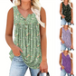 💗LAST DAY SALE 57% OFF⚡Women's Printed Button Sleeveless Top