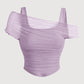 Women's Asymmetrical Ruched Mesh Top