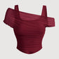 Women's Asymmetrical Ruched Mesh Top