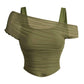 Women's Asymmetrical Ruched Mesh Top