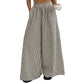 Women's Striped Wide-Leg Pants with Elastic Waist