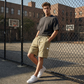 Men's Casual Cargo Shorts with Elastic Waist