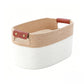 🧺 LIMITED-TIME 50% OFF! 💥 Woven Cotton Rope Storage Basket with Handles – 2-Tone, Leather Handles, Versatile ✨