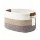 🧺 LIMITED-TIME 50% OFF! 💥 Woven Cotton Rope Storage Basket with Handles – 2-Tone, Leather Handles, Versatile ✨