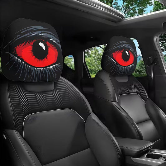 💐50% OFF ! Red Eye Car Headrest Cover – Creepy Design & Soft 😈👁️‍🗨️【Buy 3, Get 1 FREE】