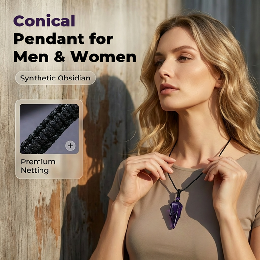Obsidian Natural Stone Pendulum Pendant for Men & Women – Starry Blue Sandstone Octahedron Diamond Necklace – Unique Gift for Spiritual Healing & Meditation🔮🧘‍♀️