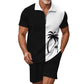 Men's Casual Zipper Shirt & Shorts Set
