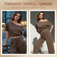 👗 LIMITED-TIME 50% OFF! 💥 Women's 2-Piece Set – Off-Shoulder Top, Wide-Leg Pants, Soft Fabric ✨
