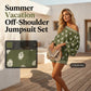 👒 LIMITED-TIME 50% OFF! ✨ Bohemian Off-Shoulder Jumpsuit – Printed, Elastic Waist, Side Pockets 🌺
