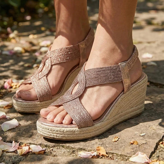 🥿New arrival 50% OFF!🌿Women's Casual Bohemian Woven Wedge Sandals