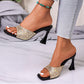 Women’s Fashion Square-Toe Open-Toe High Heel Sandals