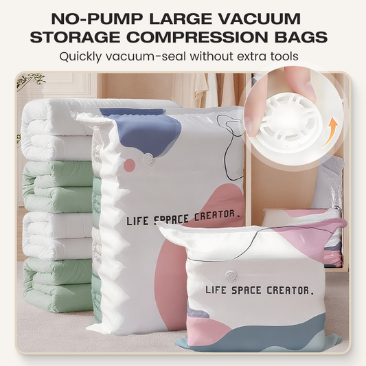 🛏️ LIMITED-TIME 50% OFF! ⚡ No-Pump Vacuum Storage Bags – Press & Seal, Save 80% Space 🗄️