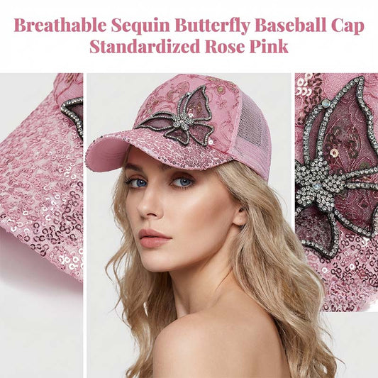 🦋New Style☀️ Rhinestone Butterfly Sequin Baseball Cap