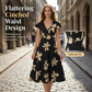 🥳SUMMER HOT SALE🥳💞50K+ SOLD!💥50% OFF! 🔥Women's Casual Printed V-Neck Ruffle Dress – Playful, Feminine & Ready-to-Wear ✨