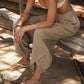 Women's Casual Elastic Waist Wide Leg Pants