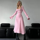 Women’s Square Neck Tie Waist A-Line Dress