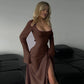 Women’s Square Neck Tie Waist A-Line Dress