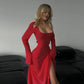 Women’s Square Neck Tie Waist A-Line Dress