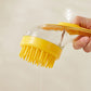🛁🐾 Pet Bath Brush with Soap Dispenser – Long Handle, No Bending, Soft & Efficient, Easy Bath at Home 🧼✨