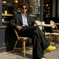 Men's Minimalist Wide-Leg Pants-Structured Seams & Premium Fabric
