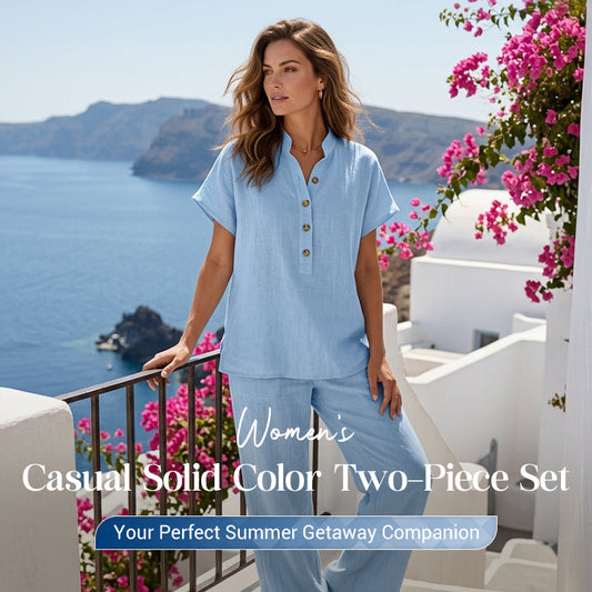 👚 LIMITED-TIME 50% OFF! ✨ Women’s Solid Color 2-Piece Set – Casual, Comfortable, Versatile 👖