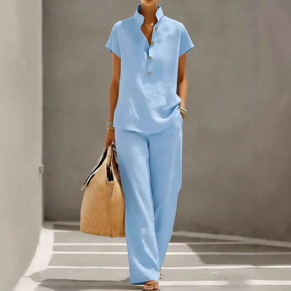 👚 LIMITED-TIME 50% OFF! ✨ Women’s Solid Color 2-Piece Set – Casual, Comfortable, Versatile 👖