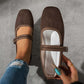📢📢50% OFF !! ⏰Comfortable PU Suede-Look Ballet Flats with Strap
