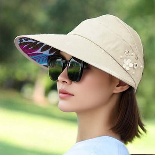 📢📢50% OFF !! ⏰Foldable Wide Brim Sun Hat with Ponytail Hole