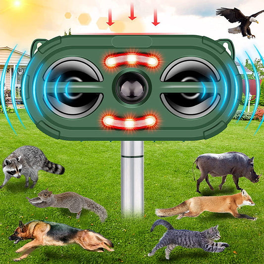 📢📢30% OFF !! ⏰Solar Powered Ultrasonic Animal Deterrent