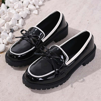 Women's Casual Patent Leather Bow Loafers