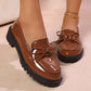 Women's Casual Patent Leather Bow Loafers