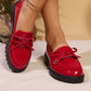Women's Casual Patent Leather Bow Loafers
